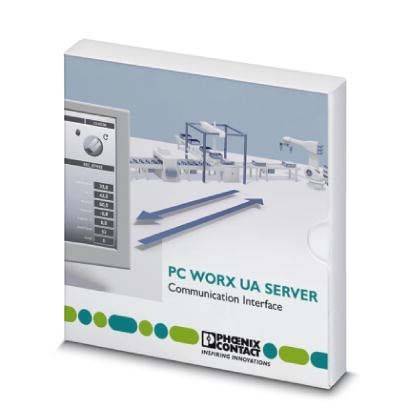 PC Worx UA Server-Software mit Verpackungsgrafik für industrielle Automatisierungsschnittstelle
