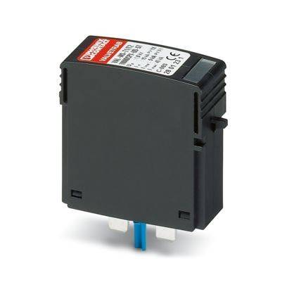 Eine schwarze elektronische Komponente mit beschrifteter Oberseite und sichtbaren Anschlüssen, die für elektrische Anwendungen verwendet wird.