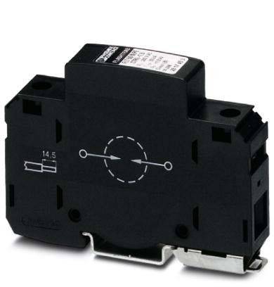 Eine schwarze elektrische Komponente mit Anschlussports, die eine weiße kreisförmige Markierung und Richtungspfeile aufweist und zur Steuerung von Schaltkreisen verwendet wird.