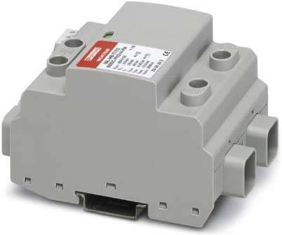 Eine graue elektrische Komponente mit einer Beschriftung auf der Oberseite, die mehrere Anschlüsse und Verbindungen aufweist und in industriellen oder elektrischen Umgebungen eingesetzt wird.