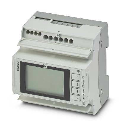 Ein digitales Bedienfeld mit einem Bildschirm und Tasten, wahrscheinlich für elektrische oder industrielle Automatisierungszwecke verwendet.