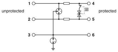 Eine Schaltungsskizze mit einem Transistor, der mit einer Diode, zwei Widerständen und Masse verbunden ist. Pfeile zeigen auf Komponenten und weisen auf Verbindungen hin.