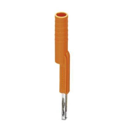 Ein orangefarbenes Plastikwerkzeug mit einem schmalen, zylindrischen Griff und einer Metallspitze, das zum Einsetzen oder Entfernen einer Sicherung aus elektrischen Schaltkreisen entwickelt wurde.