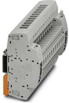 Eine beige elektronische Komponente mit mehreren Schlitzen und Anschlüssen ist zu sehen, möglicherweise Teil eines größeren Geräts wie eines Druckers oder Kopierers.