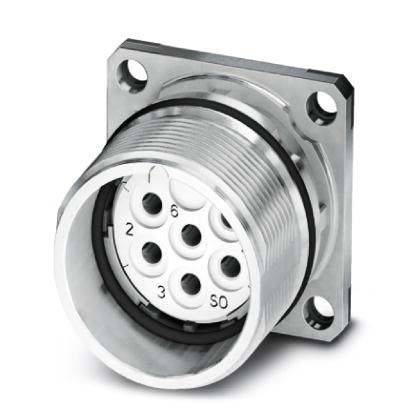 Ein Metallelektrischer Verbinder mit kreisförmigem Design und mehreren Anschlüssen, der für industrielle Anwendungen verwendet wird.