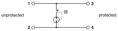 Elektronisches Schaltkreisdiagramm, das eine Diode, einen Schalter und einen Widerstand in Reihe zeigt.