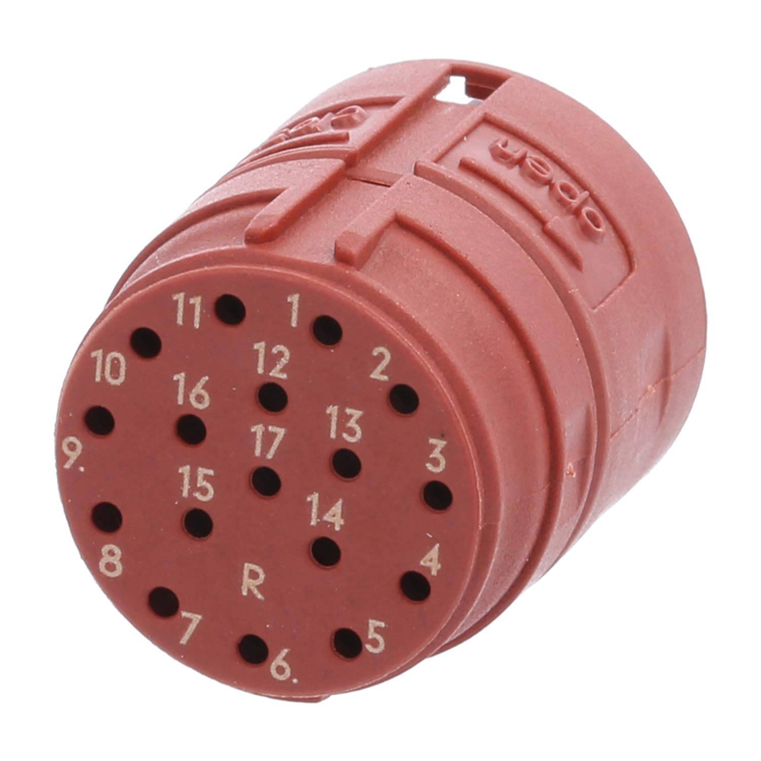 Phoenix Contact M23 RF Crimp-Kontakteinsatz Stift Crimpanschluss, Polzahl 17-polig 100V, 8A, Farbe rotbraun - 20 Stück