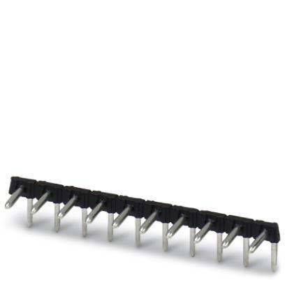 Ein schwarzer und silberner 10-Pin-Steckverbinder, der üblicherweise in elektronischen Leiterplatten zum Erstellen lösbarer Verbindungen verwendet wird.
