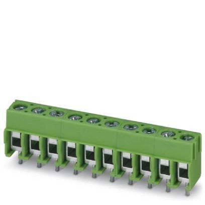 Grüner Durchgangsverbinder mit acht Anschlusspunkten, der zum sicheren Anschluss elektrischer Leitungen in elektronischen Geräten oder Schaltkreisen verwendet wird.