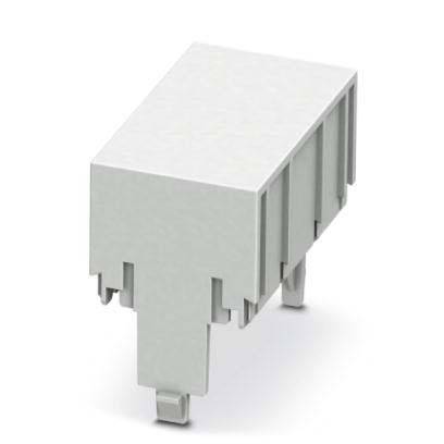 Eine rechteckige, graue elektronische Komponente mit mehreren Anschlusspins.