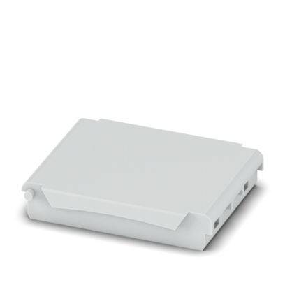 Weiße rechteckige elektronische Batterie oder Kartusche mit gerundeten Kanten, gezeigt in einer produktstilisierten Ansicht auf einfachem Hintergrund.