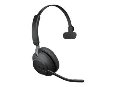 Jabra Evolve2 65 monaural On Ear Headset Bluetooth® Mono Schwarz Lautstärkeregelung, Batterieladeanzeige, Mikrofon-Stummschaltung