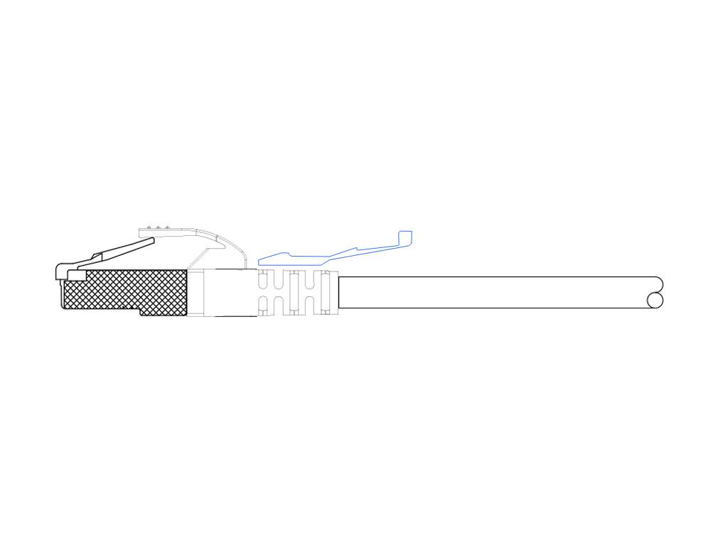 RNS® Patchkabel mit Rastnasenschutz und Verriegelung, Cat. 6A, S/FTP, 500MHz, schwarz, 5m, Good Connections®