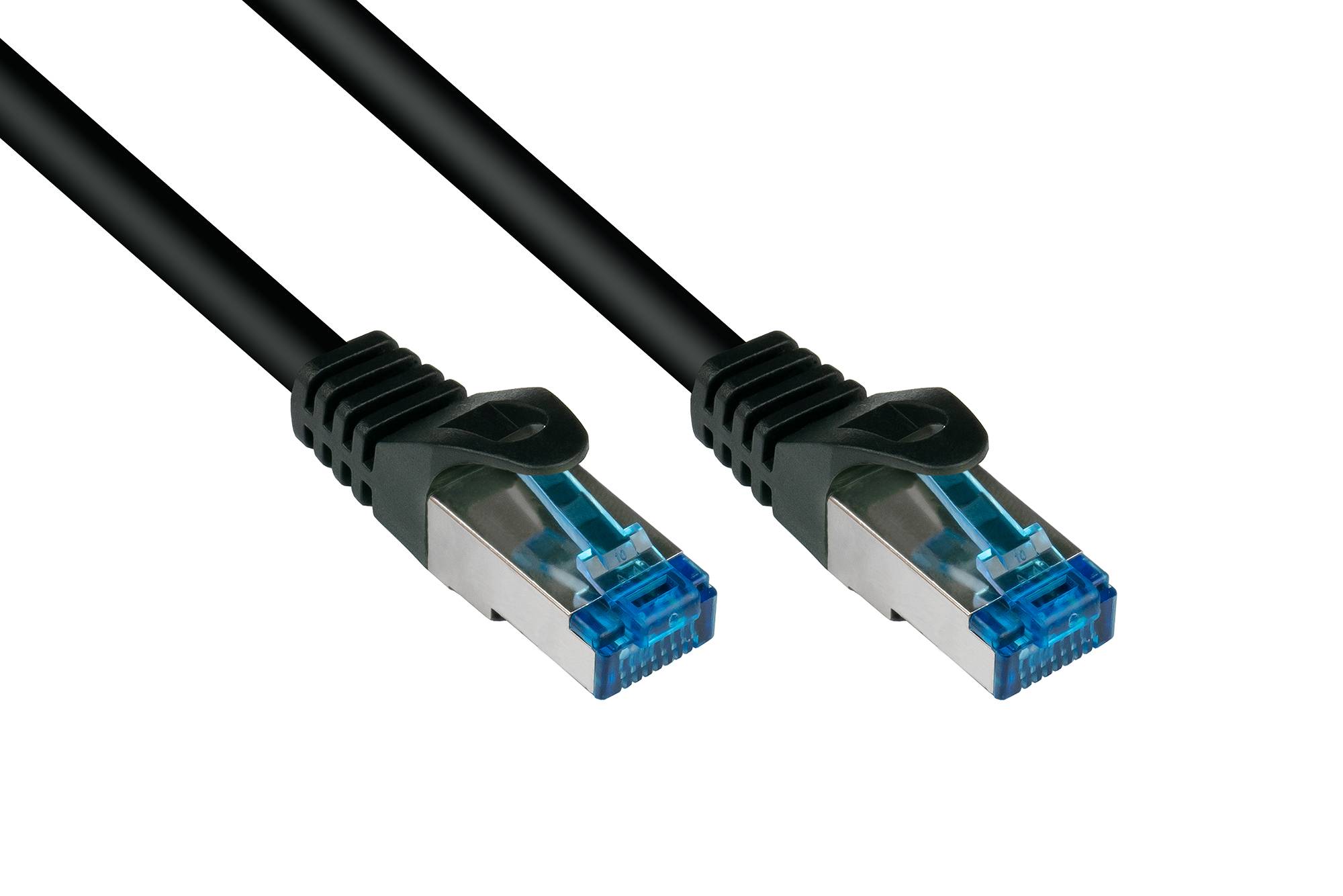 RNS® Patchkabel SmartFLEX, Cat.6A, S/FTP, PiMF, halogenfrei, 500MHz, schwarz, 0,25m, Good Connections®
