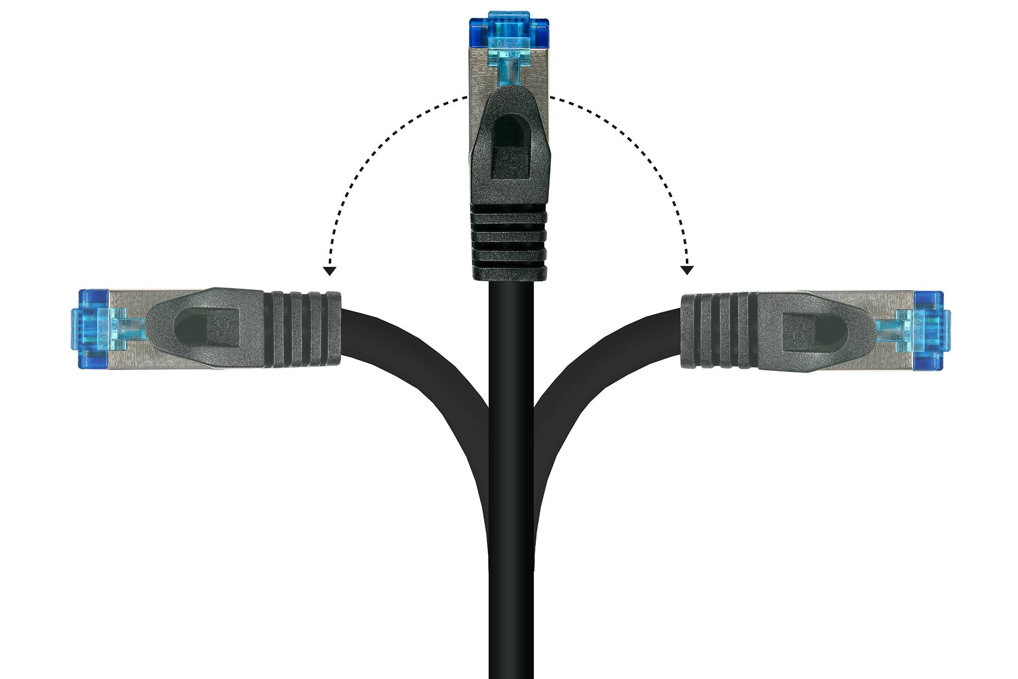 RNS® Patchkabel SmartFLEX, Cat.6A, S/FTP, PiMF, halogenfrei, 500MHz, schwarz, 0,25m, Good Connections®