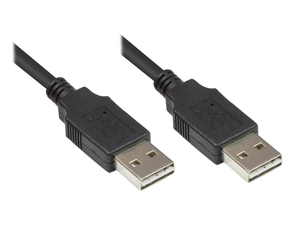 Good Connections® Anschlusskabel USB 2.0 High-Speed EASY A Stecker an EASY A Stecker, schwarz, 2m