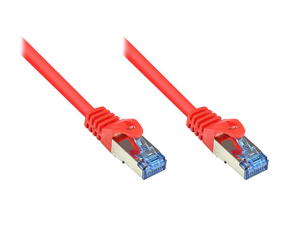 Good Connections® RNS® Patchkabel mit Rastnasenschutz, Cat. 6A, S/FTP, PiMF, halogenfrei, 500MHz, rot, 50m