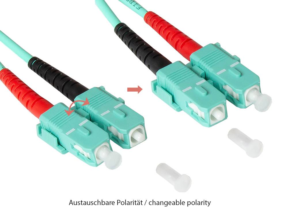 Good Connections® Patchkabel LWL Duplex OM3 (Multimode, 50/125) SC/LC, 0,5m