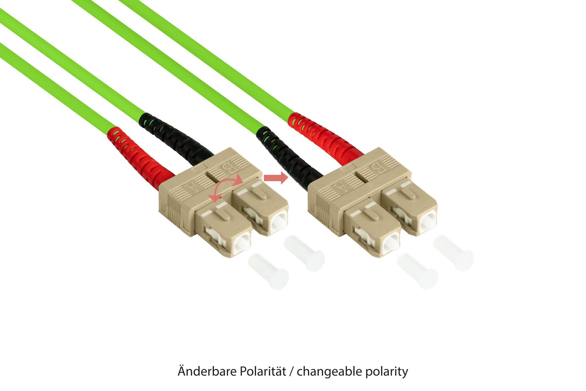 Patchkabel LWL Duplex OM5 (Multimode, 50/125) LC/SC, LSZH, austauschbare Polarität, 30m, Good Connections®