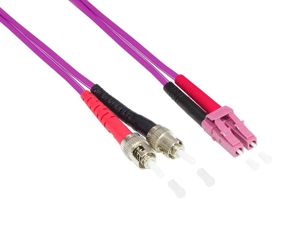 Good Connections® Patchkabel LWL Duplex OM4 (Multimode, 50/125) LC/ST, 15m