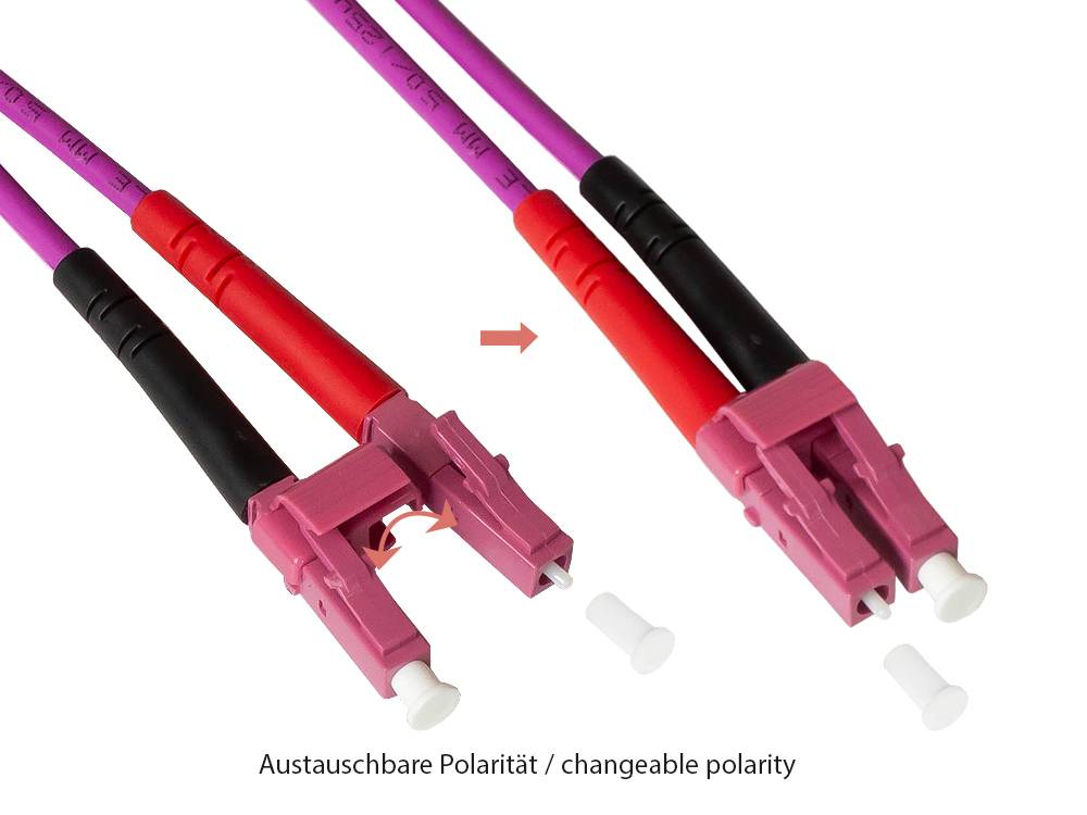 Good Connections® Patchkabel LWL Duplex OM4 (Multimode, 50/125) LC/ST, 15m