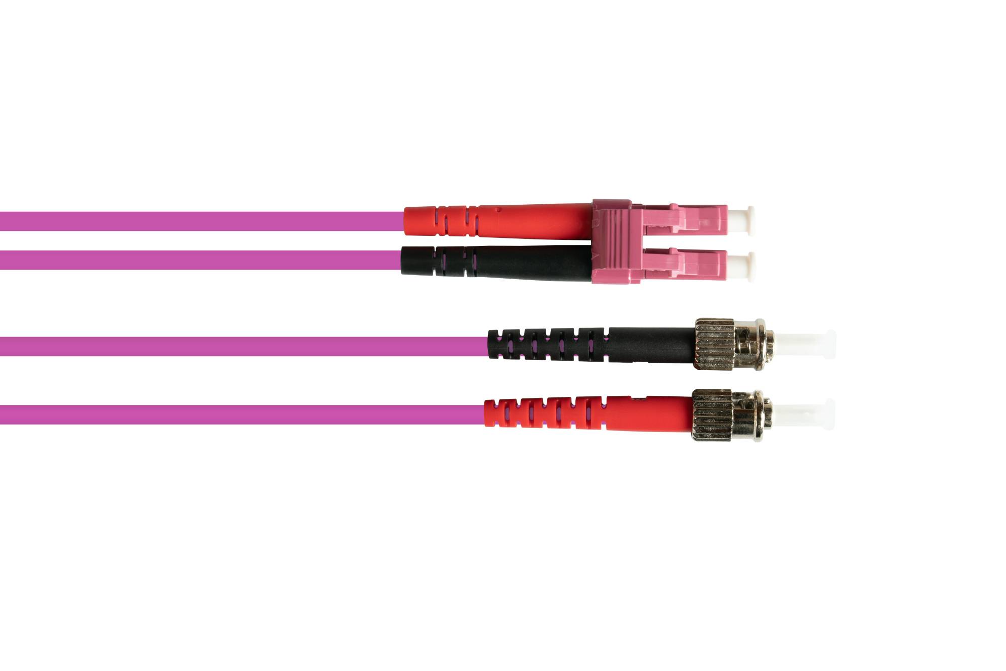 Patchkabel LWL Duplex OM4 (Multimode, 50/125) LC/ST, LSZH, austauschbare Polarität, 0,5m, Good Connections®