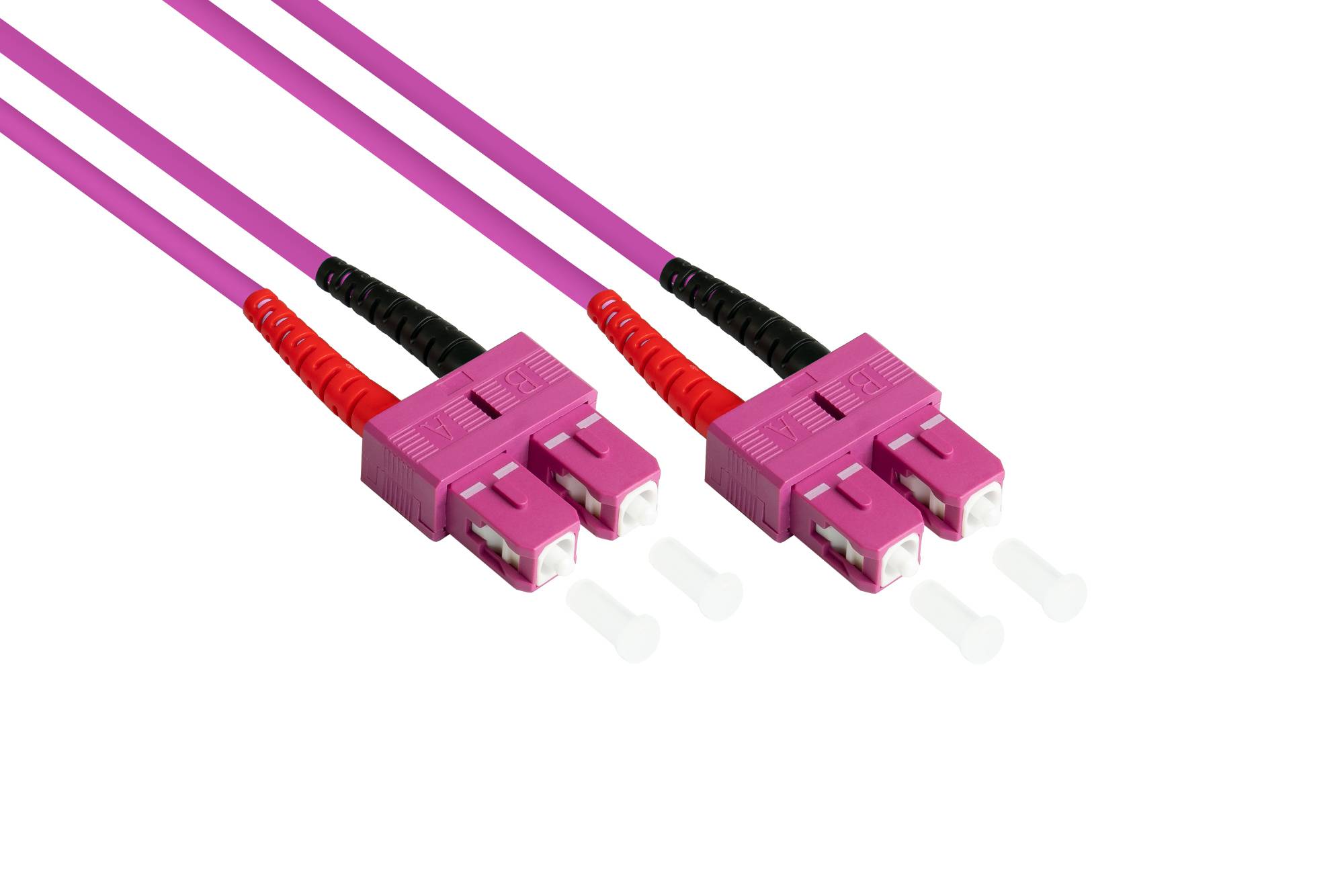 kabelmeister® Patchkabel LWL Duplex OM4 (Multimode, 50/125) SC/SC, 1m