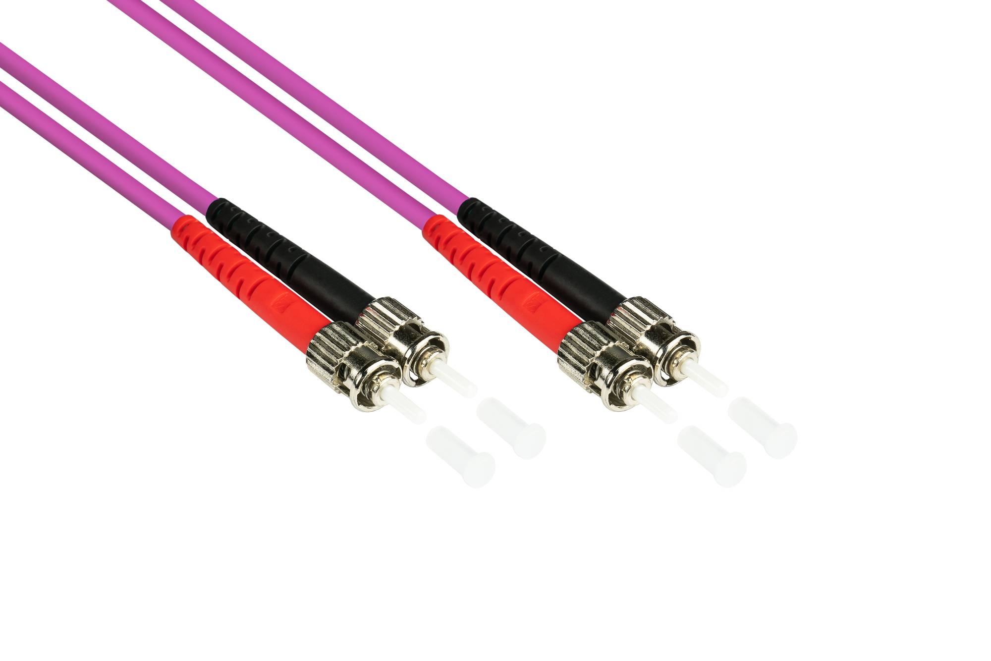 kabelmeister® Patchkabel LWL Duplex OM4 (Multimode, 50/125) ST/ST, 7,5m