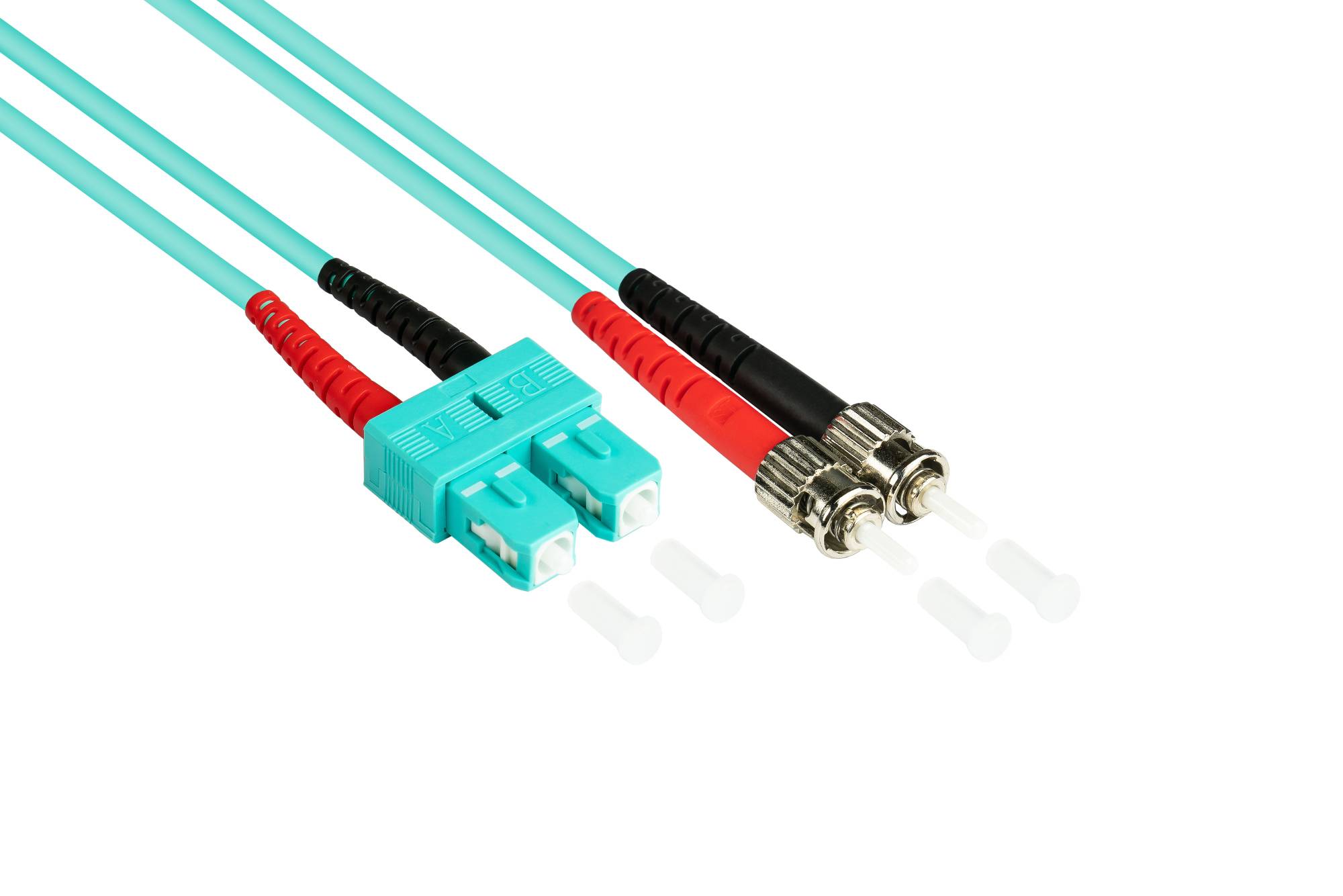 kabelmeister® Patchkabel LWL Duplex OM3 (Multimode, 50/125) ST/SC, 3m