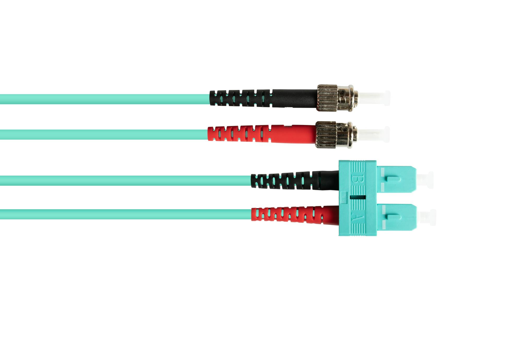 kabelmeister® Patchkabel LWL Duplex OM3 (Multimode, 50/125) ST/SC, 3m