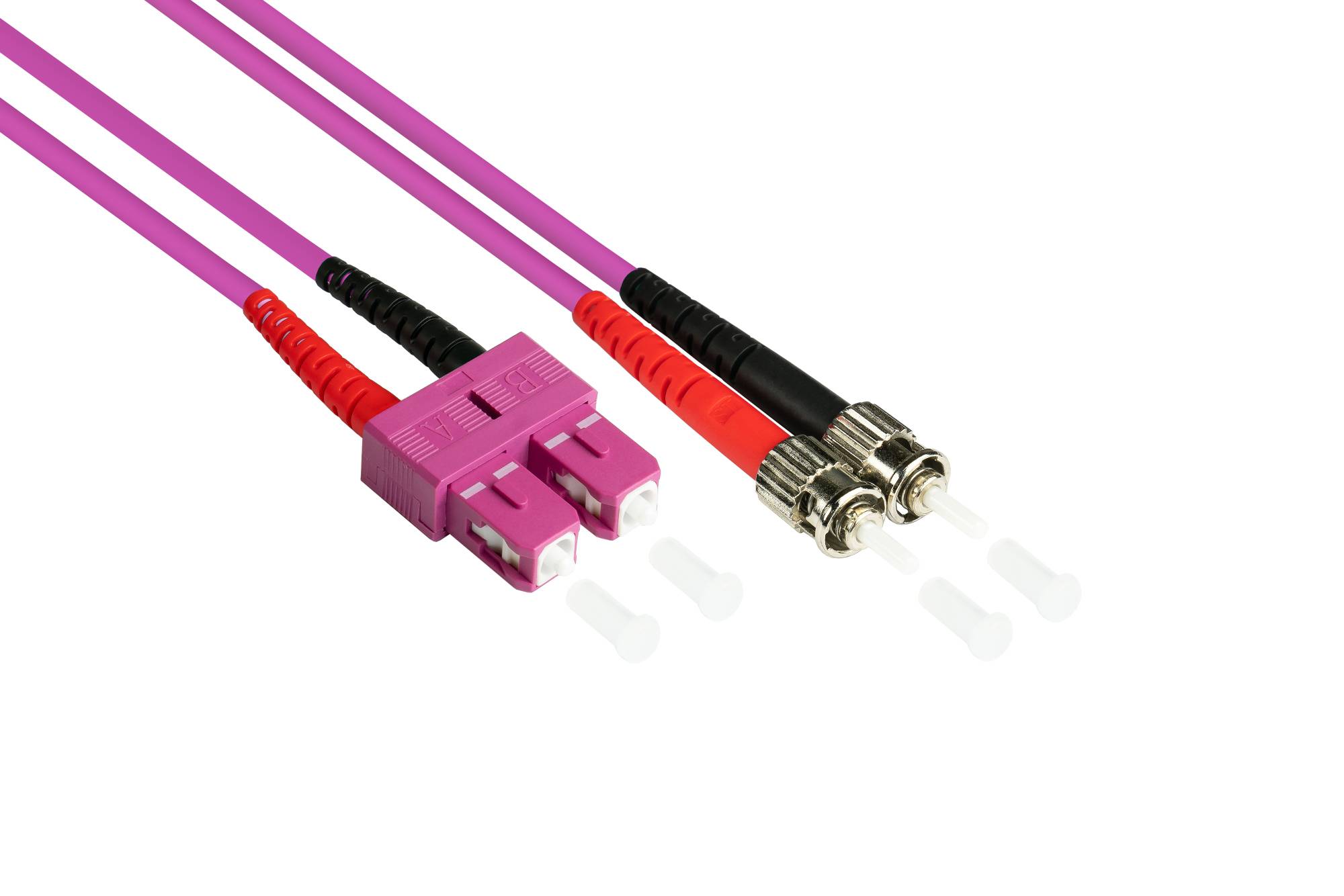 kabelmeister® Patchkabel LWL Duplex OM4 (Multimode, 50/125) SC/ST, 10m