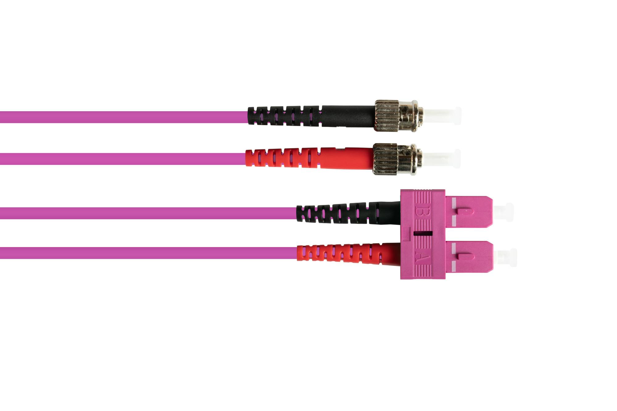 kabelmeister® Patchkabel LWL Duplex OM4 (Multimode, 50/125) SC/ST, 3m