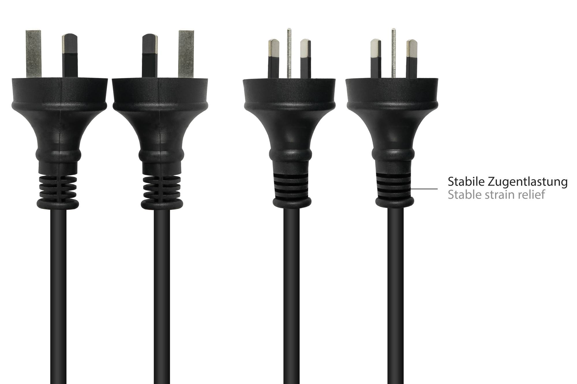 Good Connections® Netzkabel Australien Netz-Stecker Typ I (AS 3112) an C5 für Notebook, schwarz, 0,75 mm², 1,8 m