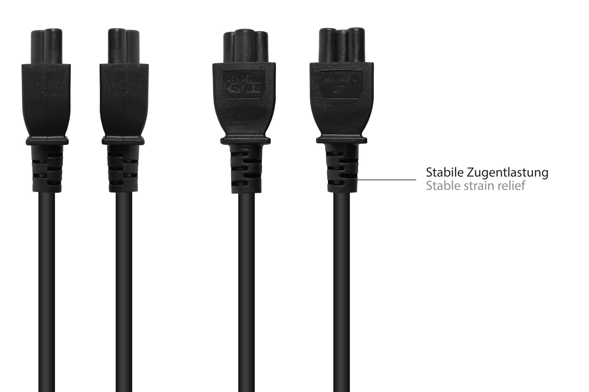 Kabelmeister® Netzkabel Australien Netz-Stecker Typ I an C5 für Notebook, SAA/Tick Mark, schwarz, 0,75 mm², 1,8 m