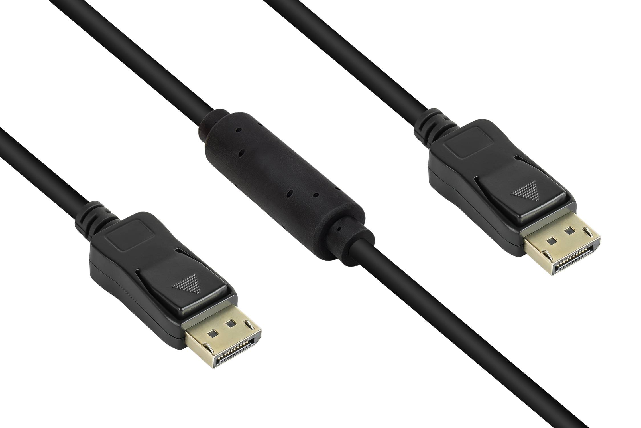 Good Connections® AKTIVES Anschlusskabel DisplayPort 1.2, 4K / UHD @60Hz, vergoldete Kontakte, OFC, schwarz, 15m