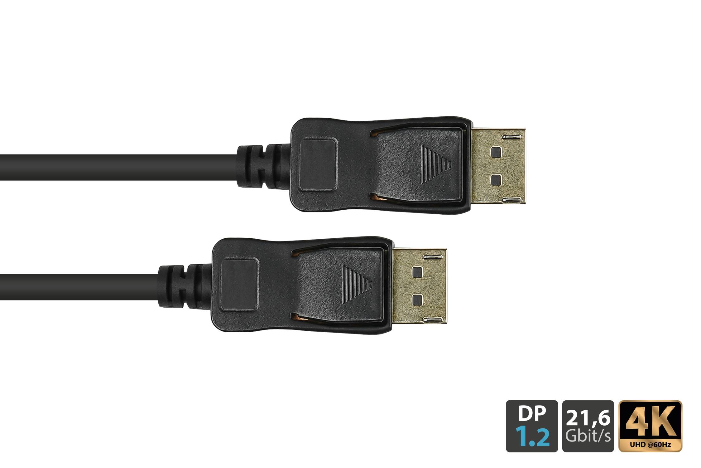 Good Connections® AKTIVES Anschlusskabel DisplayPort 1.2, 4K / UHD @60Hz, vergoldete Kontakte, OFC, schwarz, 15m