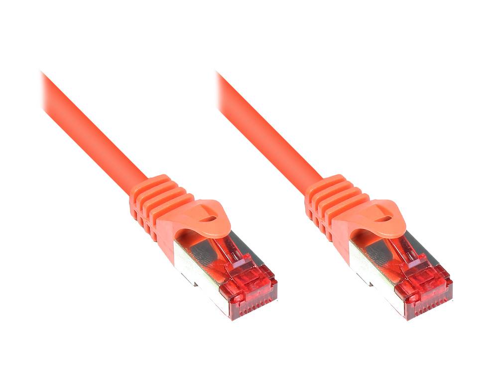 Good Connections® RNS® Patchkabel mit Rastnasenschutz, Cat. 6, S/FTP, PiMF, PVC, 250MHz, 0,25m, orange