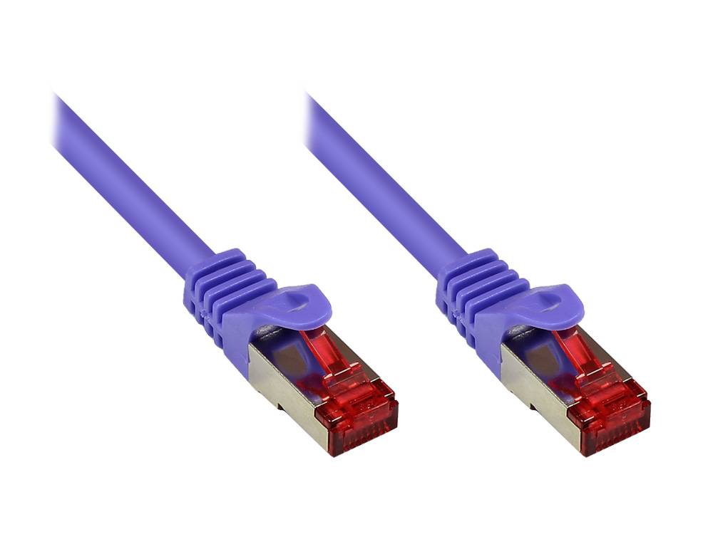 Good Connections® RNS® Patchkabel mit Rastnasenschutz, Cat. 6, S/FTP, PiMF, PVC, 250MHz, violett, 15m