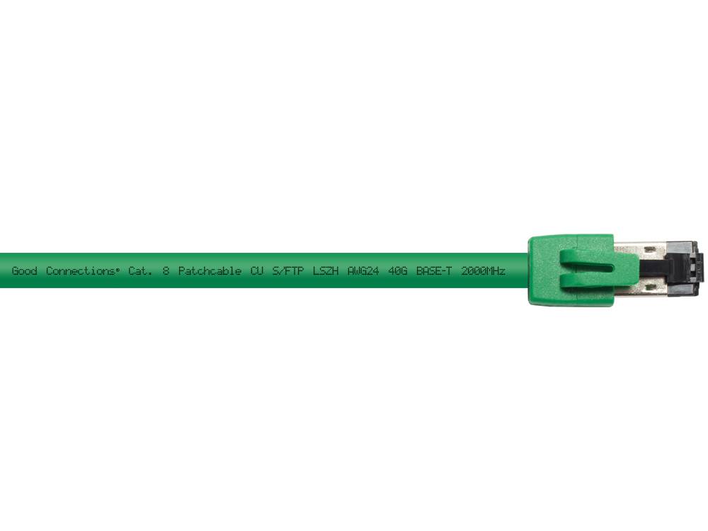 Good Connections® RNS® Patchkabel Cat. 8.1, S/FTP, PiMF, halogenfrei (LSZH), 2000MHz, 40Gbit/s, grün, 0,5m