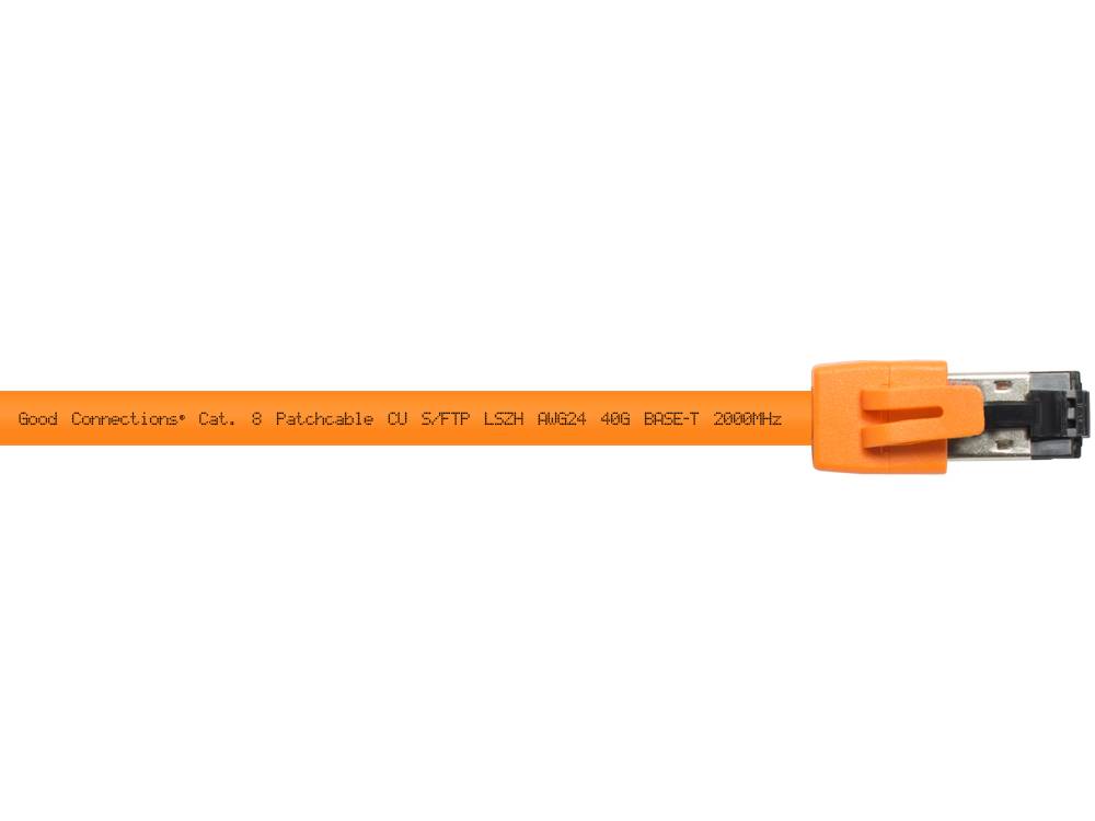 Good Connections® RNS® Patchkabel Cat. 8.1, S/FTP, PiMF, halogenfrei (LSZH), 2000MHz, 40Gbit/s, orange, 1m