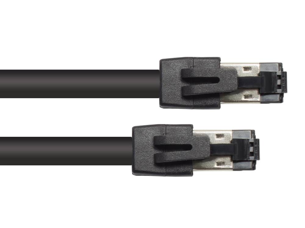 Good Connections® RNS® Patchkabel Cat. 8.1, S/FTP, PiMF, halogenfrei (LSZH), 2000MHz, 40Gbit/s, schwarz, 0,5m