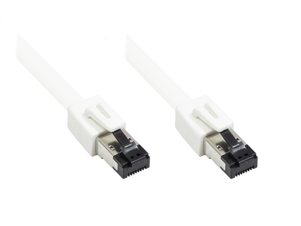 Good Connections® RNS® Patchkabel Cat. 8.1, S/FTP, PiMF, halogenfrei (LSZH), 2000MHz, 40Gbit/s, weiß, 0,5m