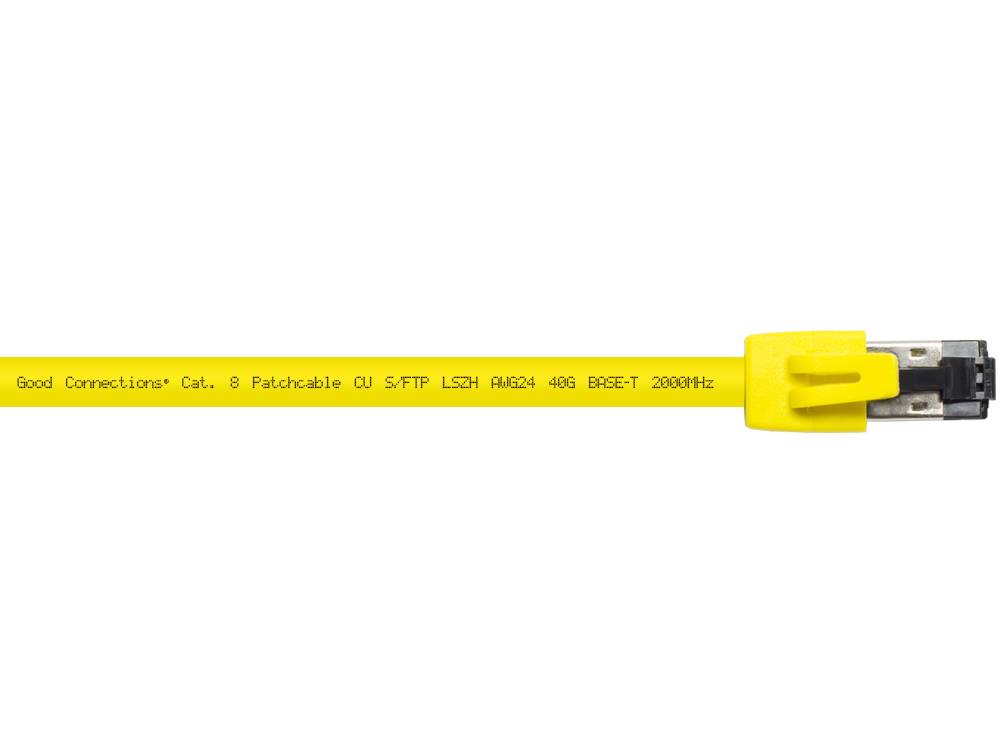 Good Connections® RNS® Patchkabel Cat. 8.1, S/FTP, PiMF, halogenfrei (LSZH), 2000MHz, 40Gbit/s, gelb, 5m