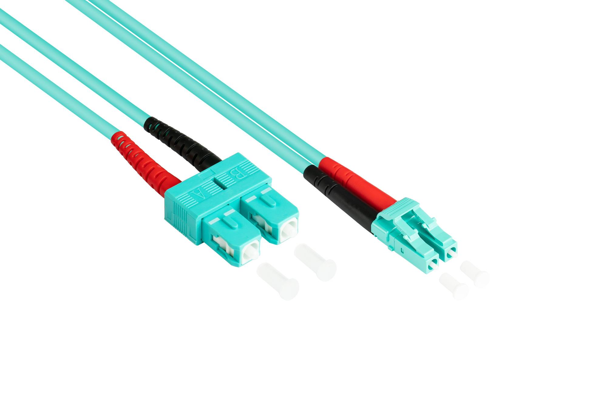 kabelmeister® Patchkabel LWL Duplex OM3 (Multimode, 50/125) SC/LC, 5m