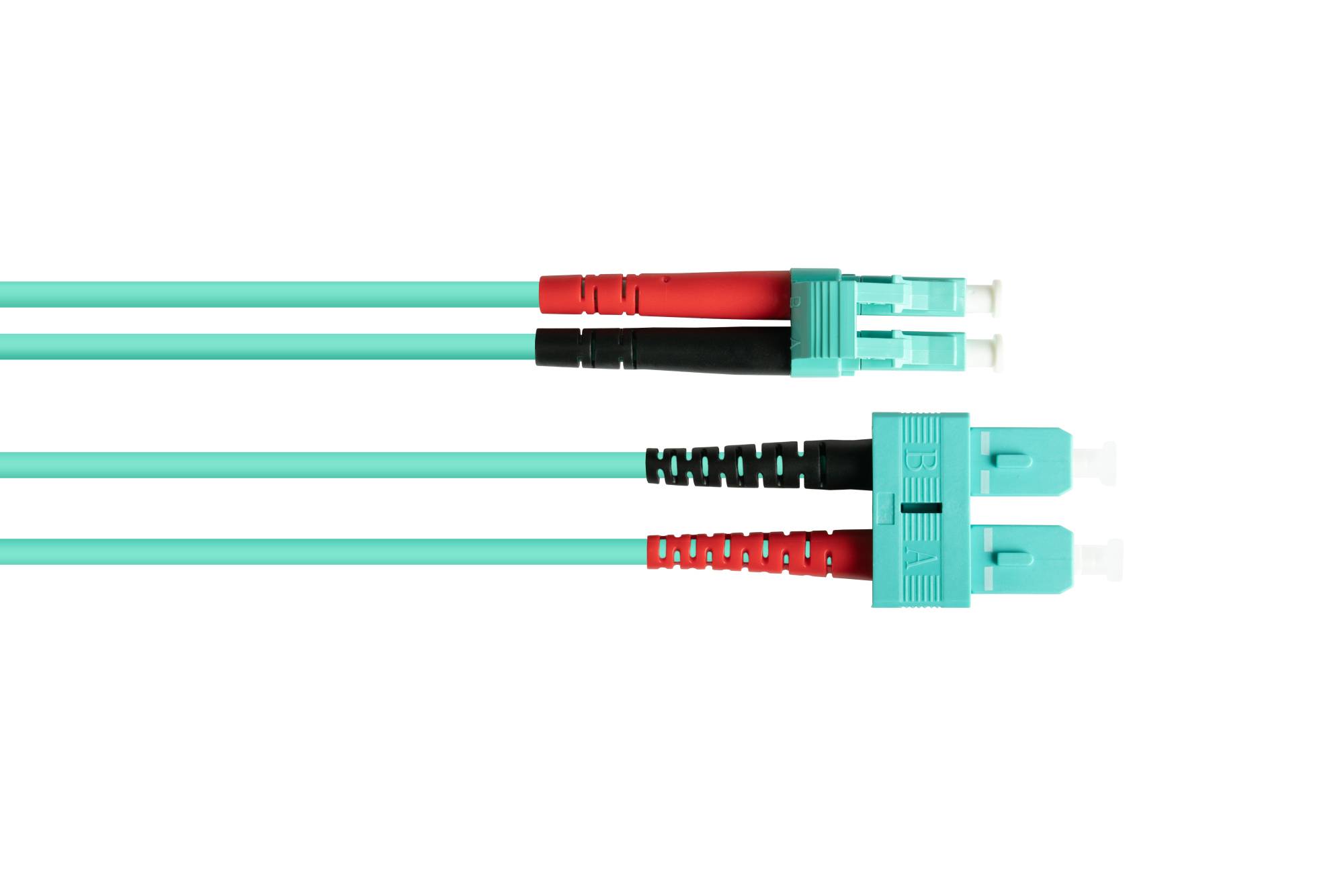 Patchkabel LWL Duplex OM3 (Multimode, 50/125) LC/SC, LSZH, austauschbare Polarität, 1m, Good Connections®