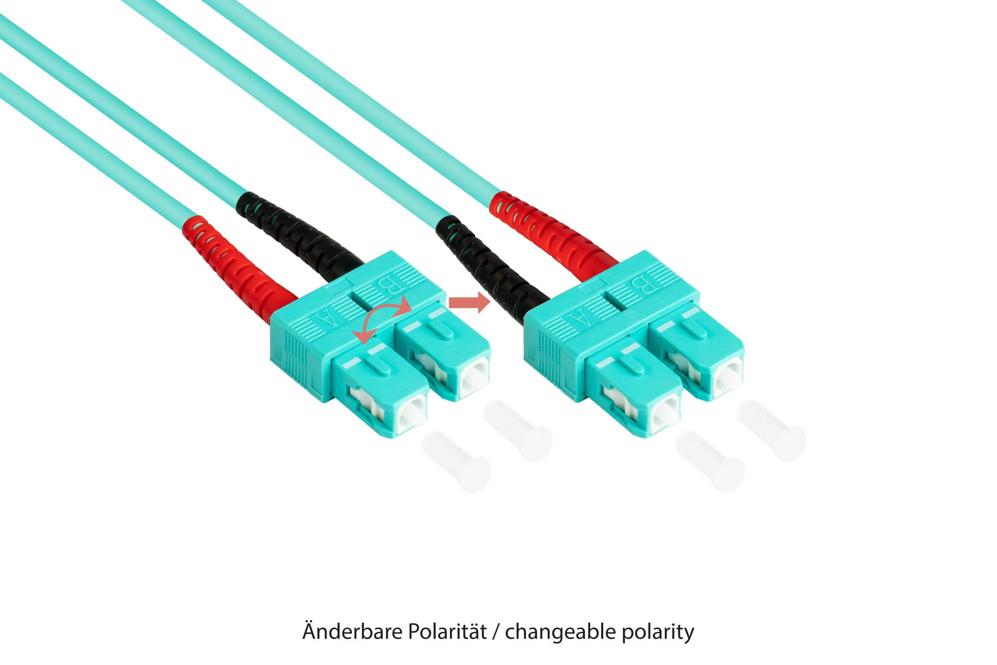 Patchkabel LWL Duplex OM3 (Multimode, 50/125) SC/ST, LSZH, austauschbare Polarität, 1m, Good Connections®