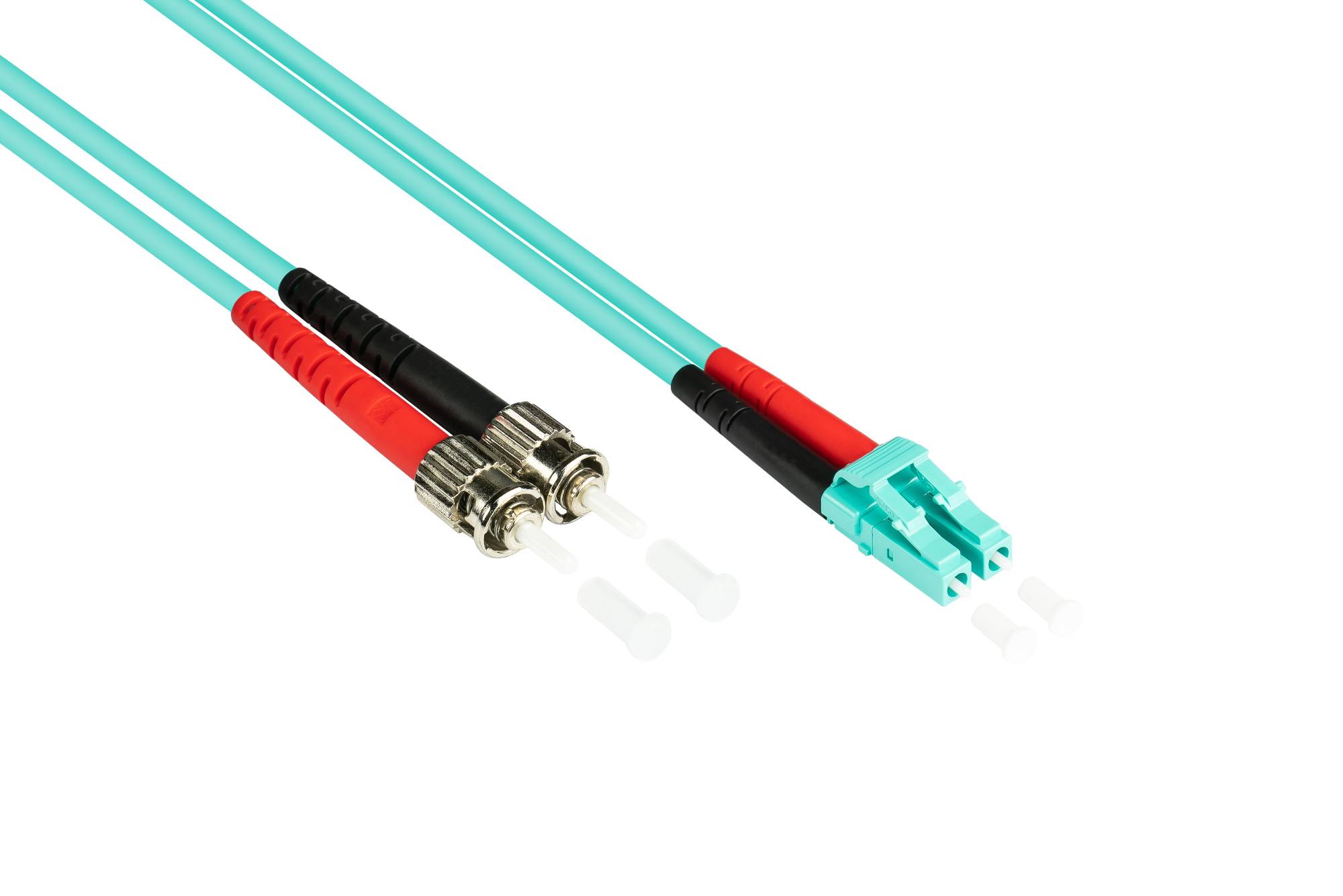 kabelmeister® Patchkabel LWL Duplex OM3 (Multimode, 50/125) ST/LC, 0,5m