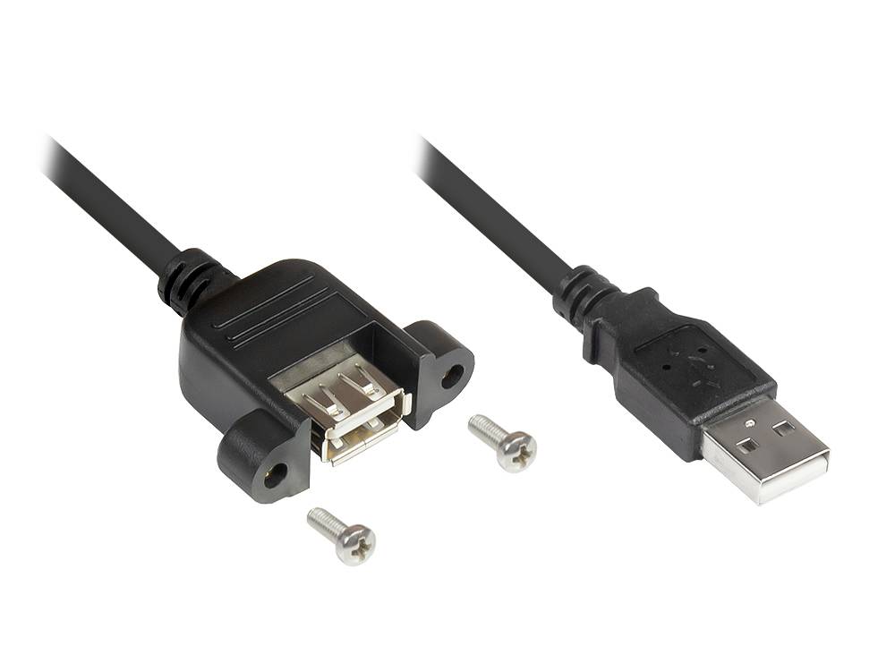 Good Connections® Verlängerung USB 2.0 Stecker A an Einbaubuchse A, 0,5m