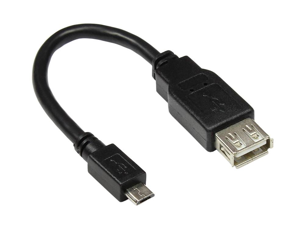 Good Connections® Adapterkabel USB 2.0 OTG (On-the-go), Stecker Micro B an Buchse A, schwarz, 0,1m