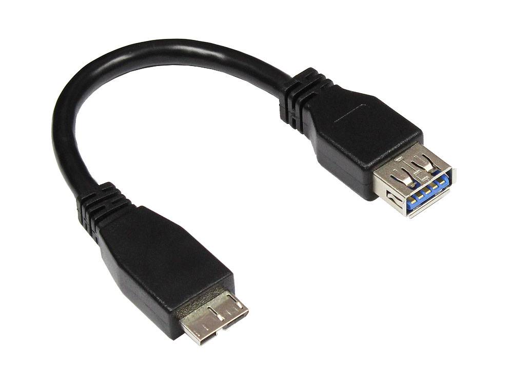 Good Connections® Adapterkabel USB 3.0 OTG (On-the-go), Stecker Micro B an Buchse A, schwarz, 0,1m